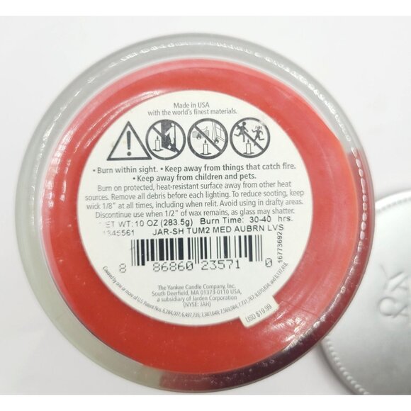 Yankee Candle Simply Home Auburn Leaves 10 Oz Scented Jar Candle Red Discontinue - Picture 4 of 6